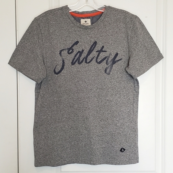 Sperry Gray Salty Graphic Short Sleeve Tee T-shirt S - Picture 1 of 7